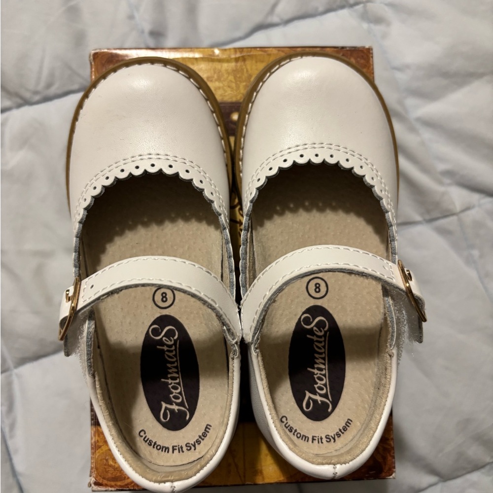 Footmates White Kids Mary Jane Shoes